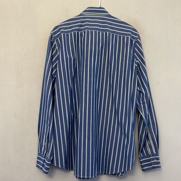 American Eagle Outfitters blue white striped button down shirt Size XL EUC - Picture 6 of 10